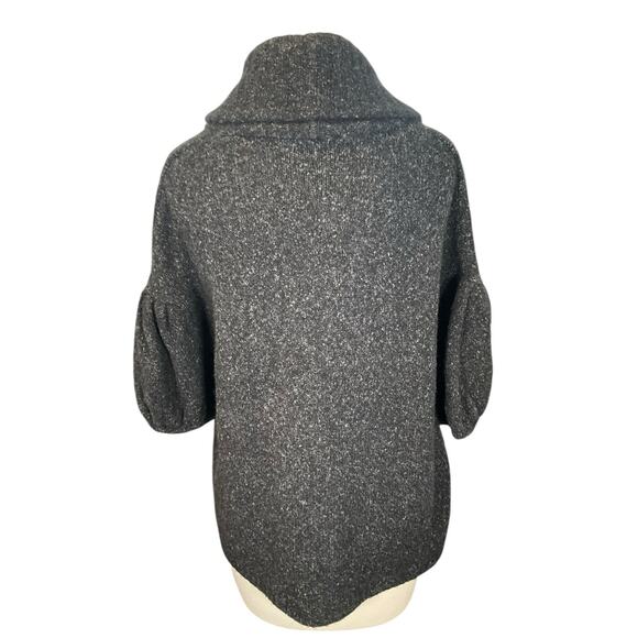 BCBGMAXAZRIA Wool Blend Bubble Short Sleeve Cardigan Charcoal Gray Size M/L - Picture 2 of 10